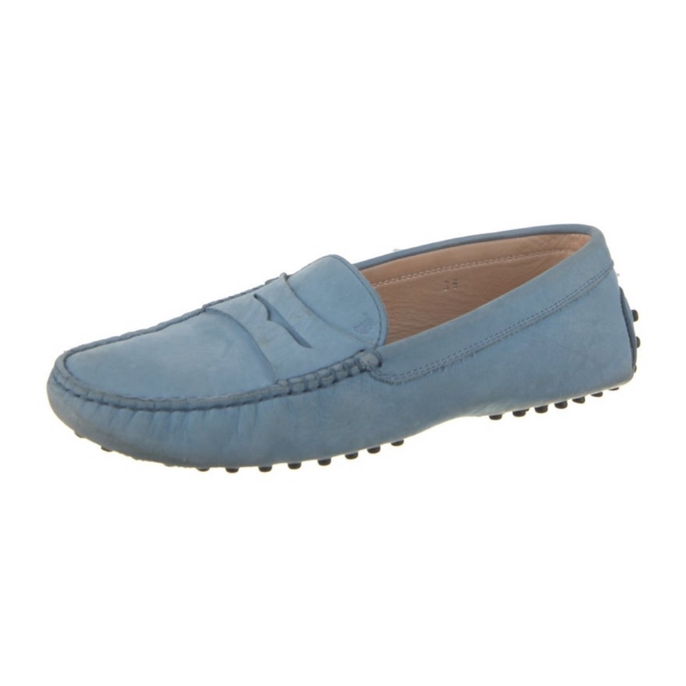 Tod's Blue Leather Loafers